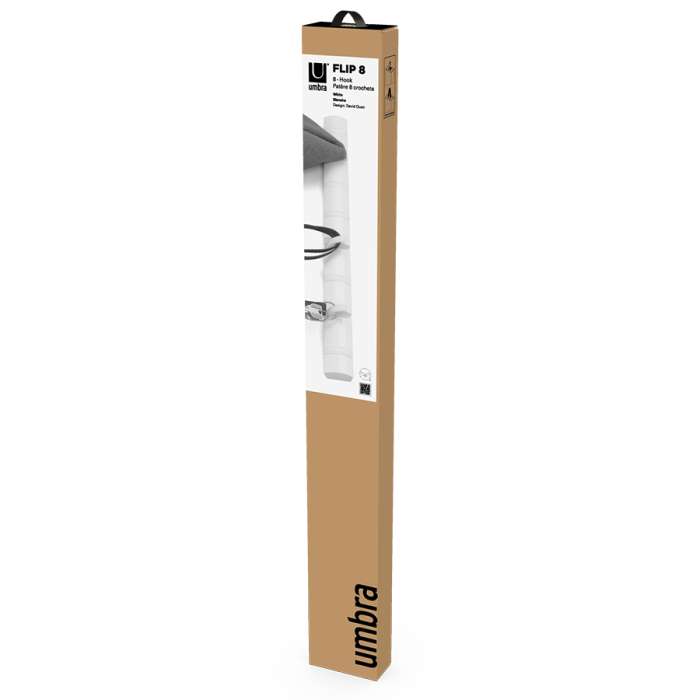 Вешалка настенная flip, 81 см, 8 крючков, белая UMBRA 318858-1338