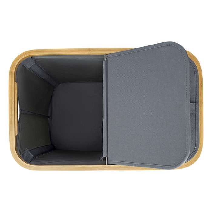 Корзина для белья с двумя отделениями neat twin, 53,5х33х53 см, серая Smart Solutions SS0000146