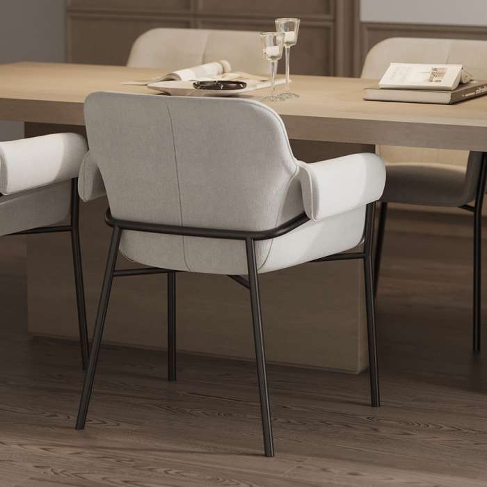 Стул aline, шенилл, светло-серый Bergenson Bjorn FH-ALN-ARMCH-PL-LGR