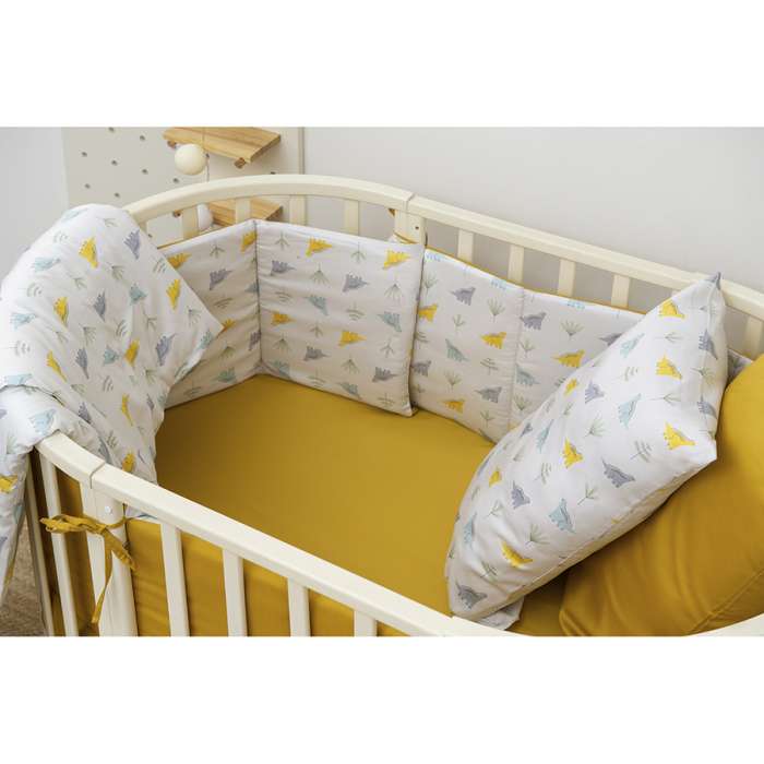 Простыня на резинке детская из сатина горчичного цвета из коллекции essential, 90х200х28 см Tkano TK20-KIDS-FS0021