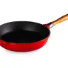 Сковорода с крышкой LAVA d28 см, 2,8 л, съемная деревянная ручка, чугун, красная LV Y TV 28 K3 NH Red