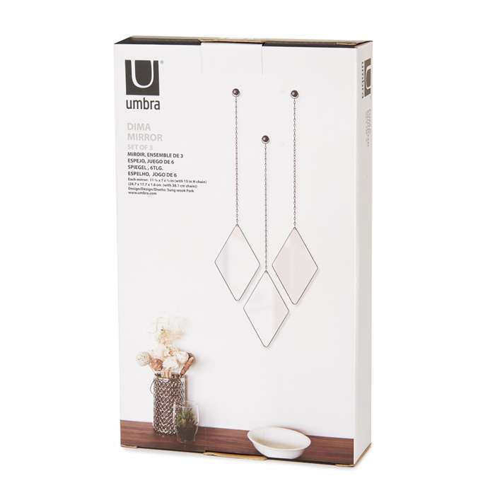 Набор зеркал dima, черный, 3 шт. UMBRA 358777-040