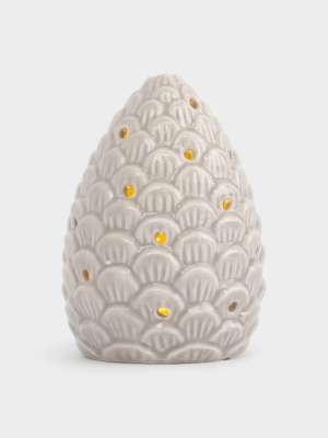 Статуэтка, 11 см, с подсветкой, фарфор P, бежево-молочная, Шишка, Pinecone ANNA LAFARG ANLAF-XIA-220125-10