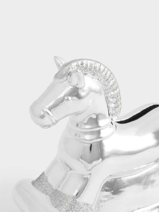 Копилка, 13 см, фарфор P, серебристая, Лошадка-качалка, Horse ANNA LAFARG ANLAF-XIAJIA-160425