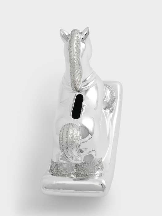 Копилка, 13 см, фарфор P, серебристая, Лошадка-качалка, Horse ANNA LAFARG ANLAF-XIAJIA-160425