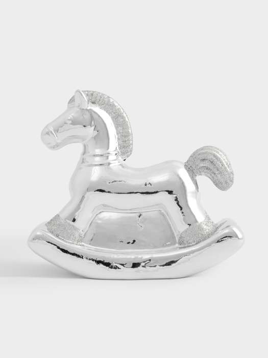 Копилка, 13 см, фарфор P, серебристая, Лошадка-качалка, Horse ANNA LAFARG ANLAF-XIAJIA-160425