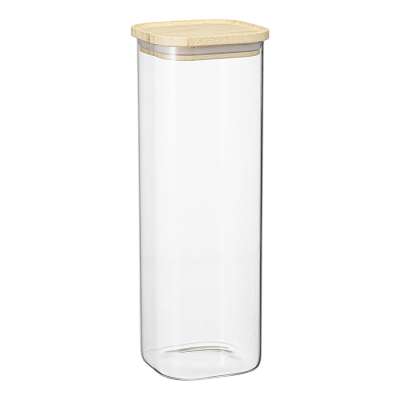 Банка для хранения квадратная glass bamboo, 2,2 л Smart Solutions SS0000163