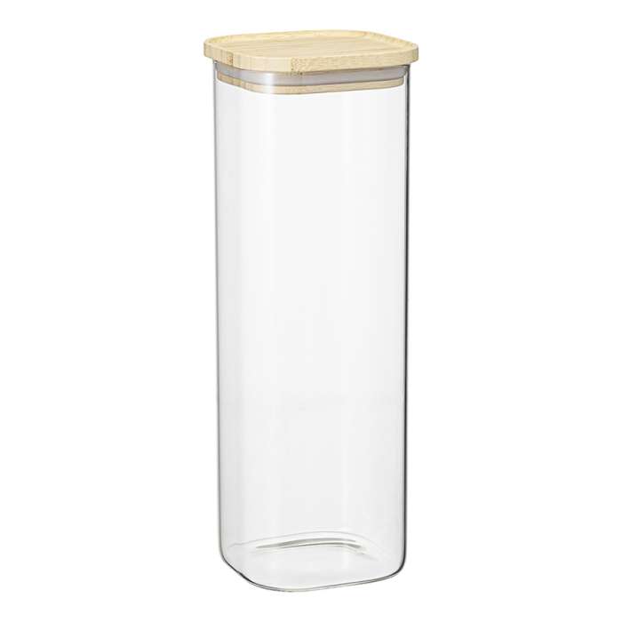 Банка для хранения квадратная glass bamboo, 2,2 л Smart Solutions SS0000163