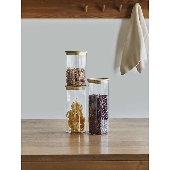 Банка для хранения квадратная glass bamboo, 2,2 л Smart Solutions SS0000163