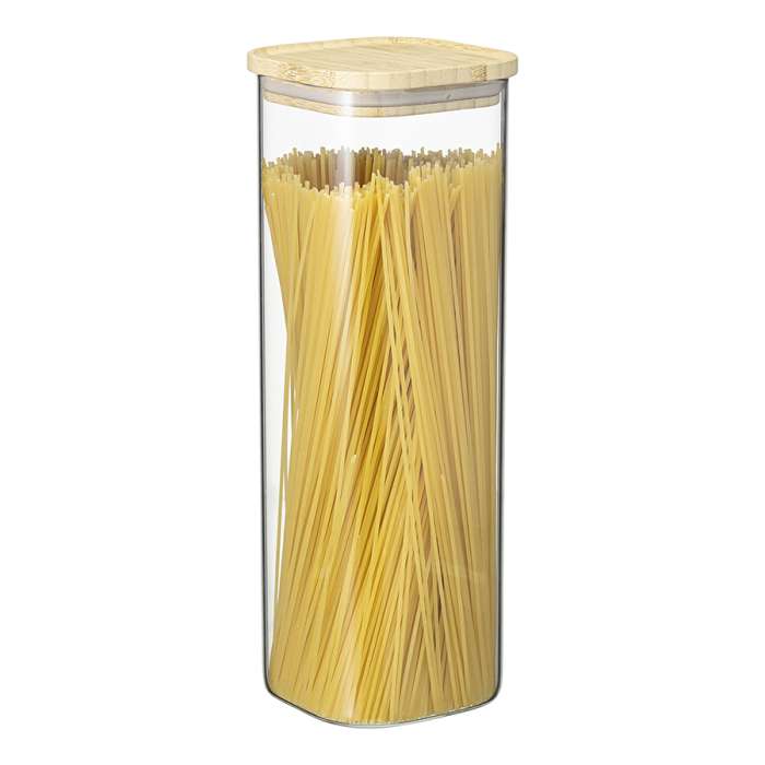 Банка для хранения квадратная glass bamboo, 2,2 л Smart Solutions SS0000163
