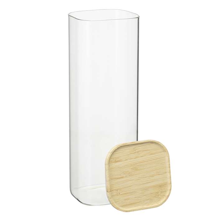 Банка для хранения квадратная glass bamboo, 2,2 л Smart Solutions SS0000163