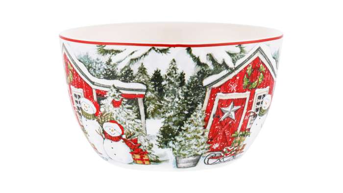 Салатник порционный Certified Int. Дом снеговика. Два снеговика-2 14 см, керамика CER37258-2