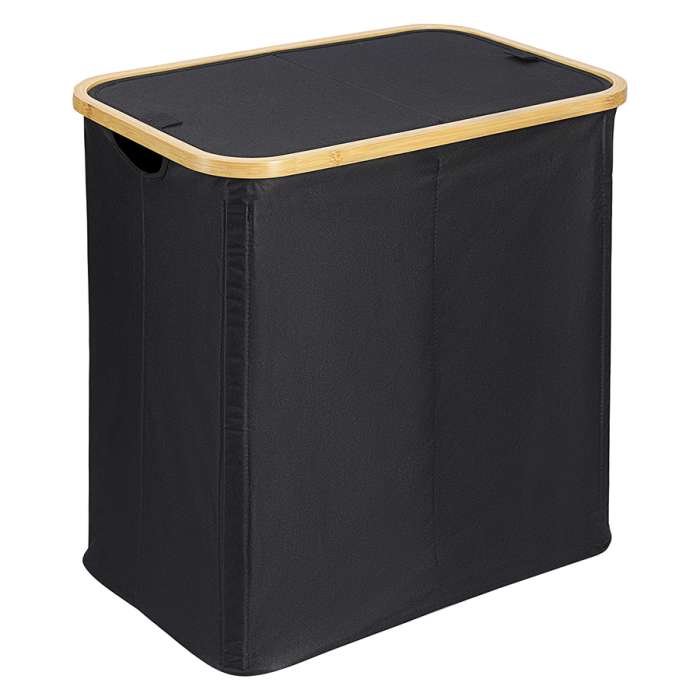 Корзина для белья с двумя отделениями neat twin, 53,5х33х53 см, черная Smart Solutions SS0000147