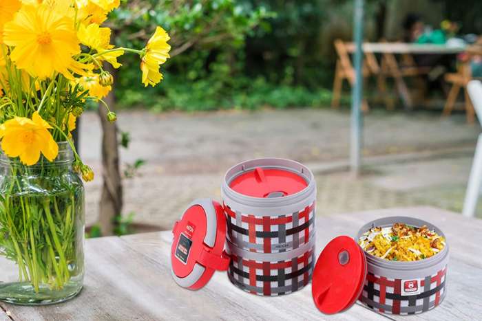 Термо ланч-бокс Feast Tiffin 3, 0,82 л, Red MILTON MM45335-RD