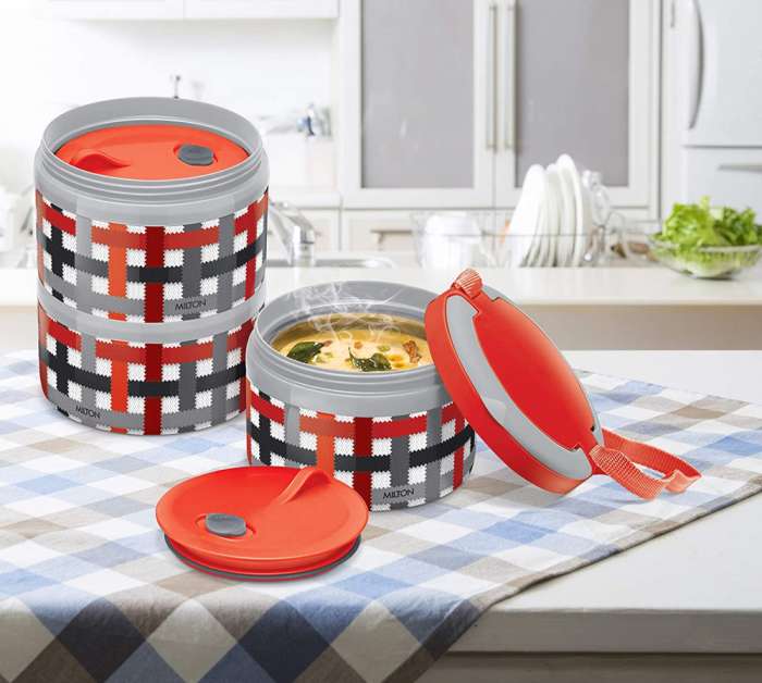 Термо ланч-бокс Feast Tiffin 3, 0,82 л, Red MILTON MM45335-RD
