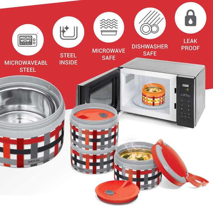 Термо ланч-бокс Feast Tiffin 3, 0,82 л, Red MILTON MM45335-RD