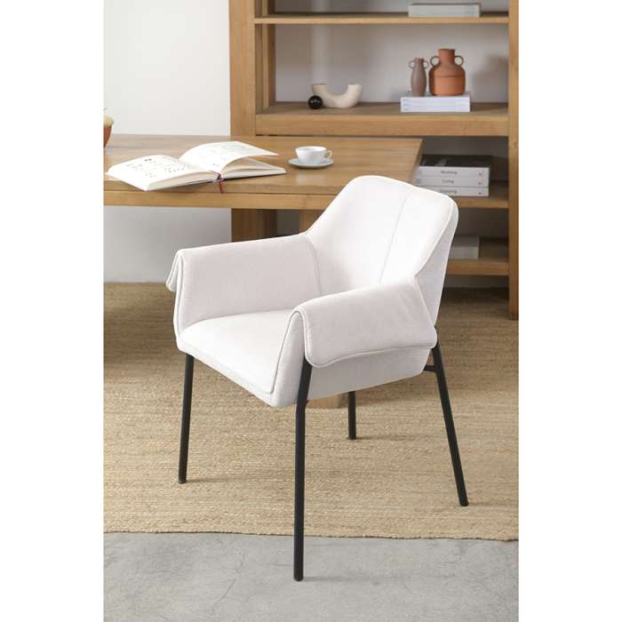 Стул aline, шенилл, молочный Bergenson Bjorn FH-ALN-ARMCH-PL-BG