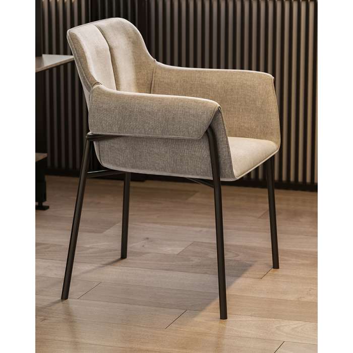 Стул aline, шенилл, молочный Bergenson Bjorn FH-ALN-ARMCH-PL-BG