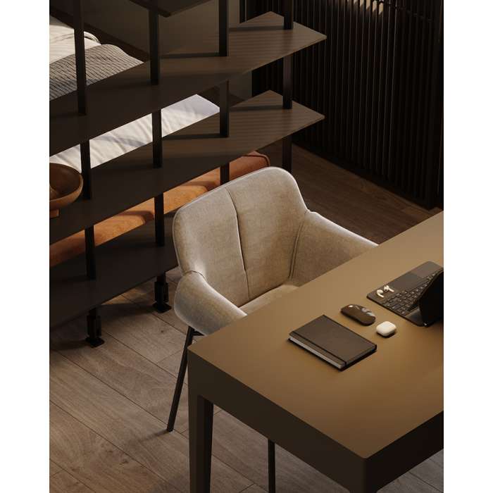 Стул aline, шенилл, молочный Bergenson Bjorn FH-ALN-ARMCH-PL-BG