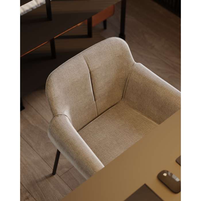 Стул aline, шенилл, молочный Bergenson Bjorn FH-ALN-ARMCH-PL-BG