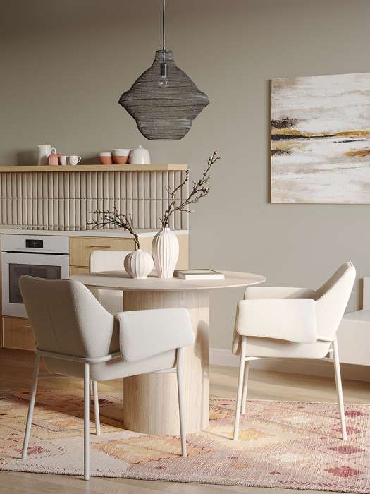 Стул aline, шенилл, молочный Bergenson Bjorn FH-ALN-ARMCH-PL-BG