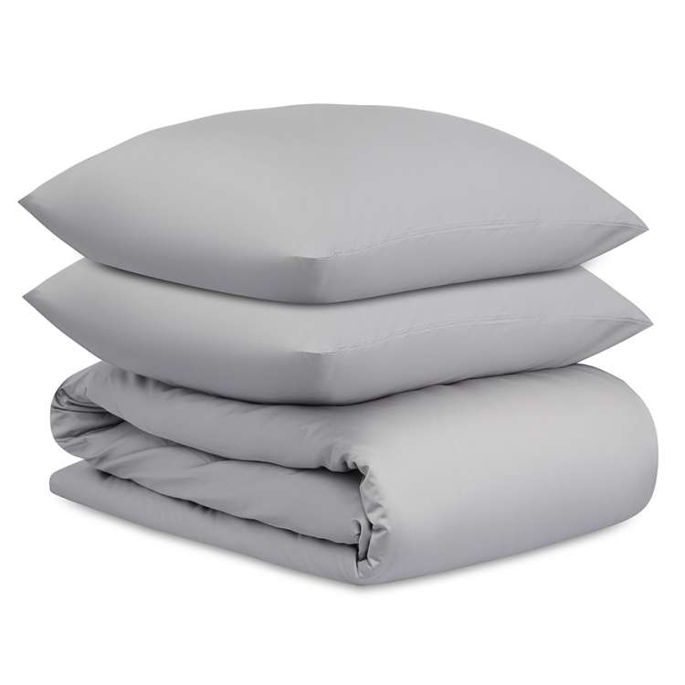 Комплект постельного белья из премиального сатина серого цвета из коллекции essential, 200х220 см Tkano TK24-DC0010