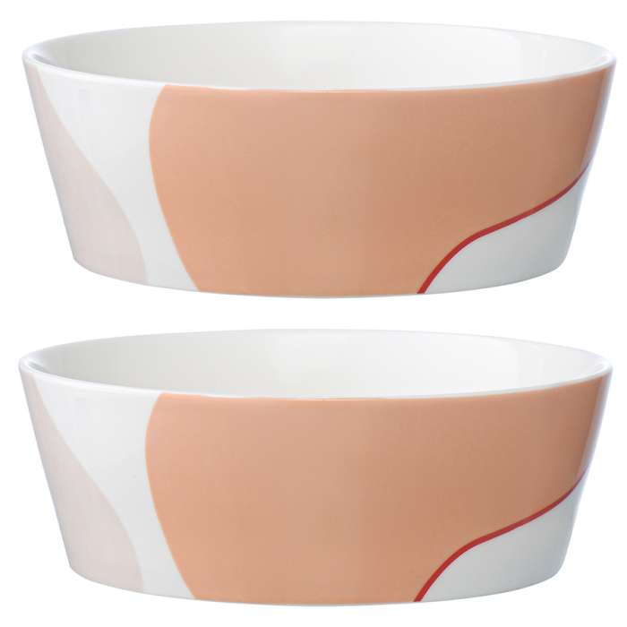 Набор из двух салатников бежевого цвета с авторским принтом из коллекции Freak Fruit, 16см TKANO TK22-TW_BW0004