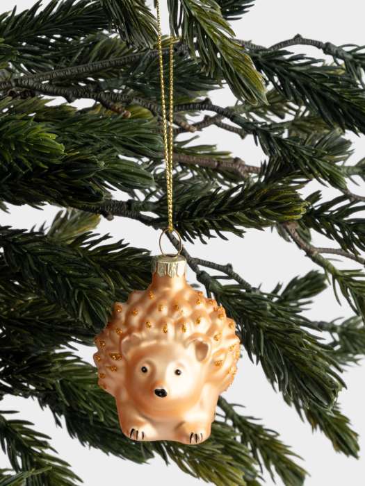 Игрушка елочная, 6x6 см, стекло, золотистая, Ежик, New year ANNA LAFARG ANLAF-DF24-KH076