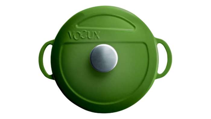 Кастрюля с крышкой Foret d24 см, 3,8 л, чугун, зеленая VOEUX VOX-8683642549964