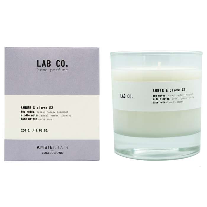Свеча ароматическая lab co, amber&clove, 40 ч Ambientair VV040GCLB