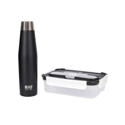 Набор BUILT (термобутылка 540 мл, ланч-бокс, нож, вилка, ложка) Kitchen Craft BLTBENTO2PCBLK