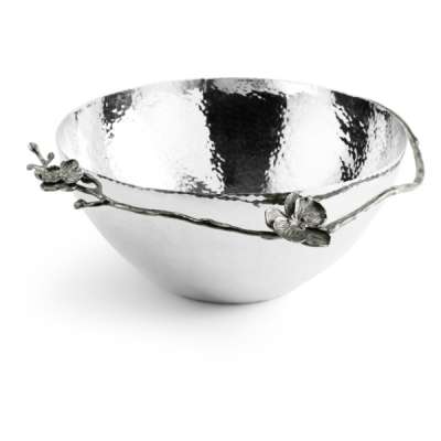Чаша Michael Aram Чёрная орхидея 33 см, серебристая