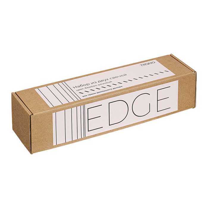 Набор из двух свечей бежево-розового цвета из коллекции edge, 24,5 см Tkano TK24-CND0004