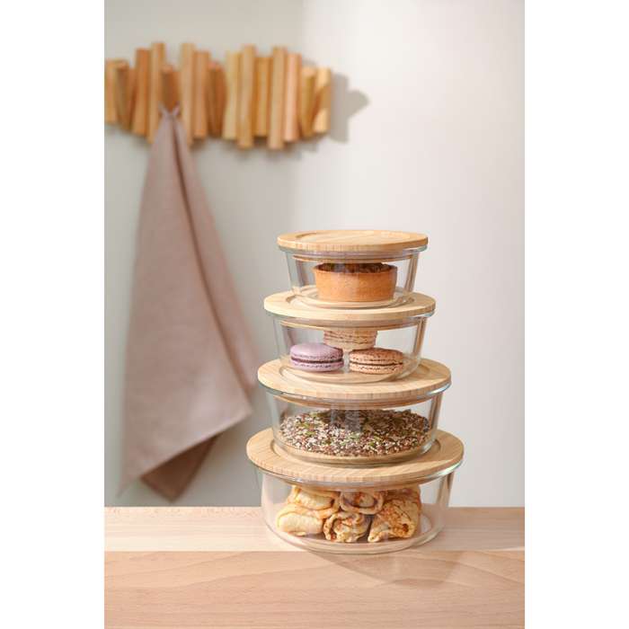 Контейнер для запекания и хранения с крышкой из бамбука, 950 мл SMART SOLUTIONS LBA950RD