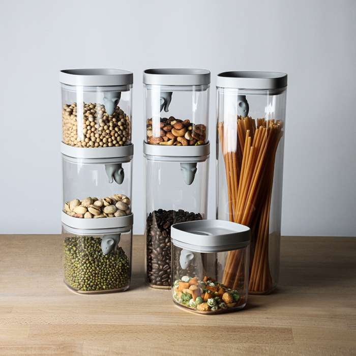 Набор кухонных емкостей Lucky Mouse QUALY QL10348-CL-GY