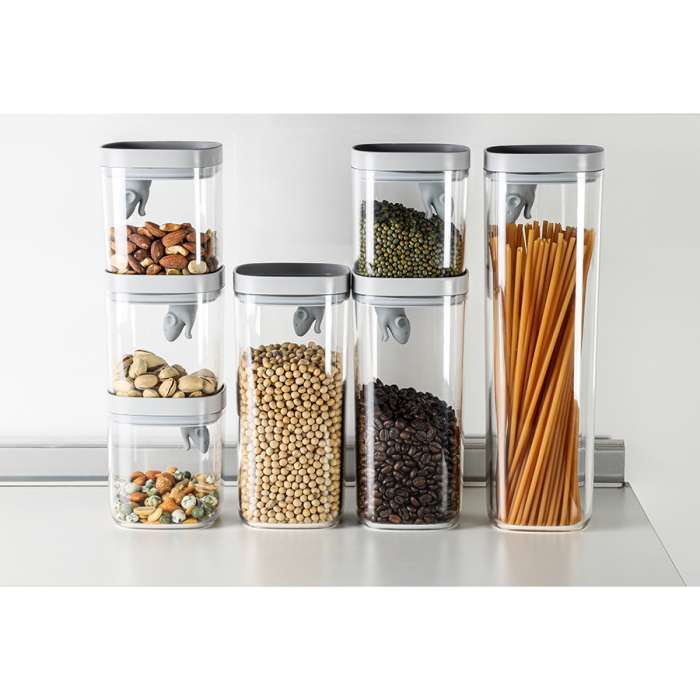 Набор кухонных емкостей Lucky Mouse QUALY QL10348-CL-GY