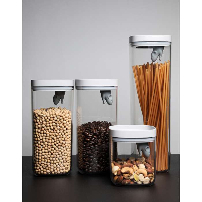 Набор кухонных емкостей Lucky Mouse QUALY QL10348-CL-GY