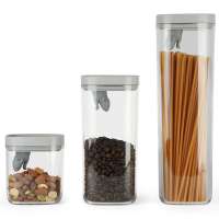 Набор кухонных емкостей Lucky Mouse QUALY QL10348-CL-GY