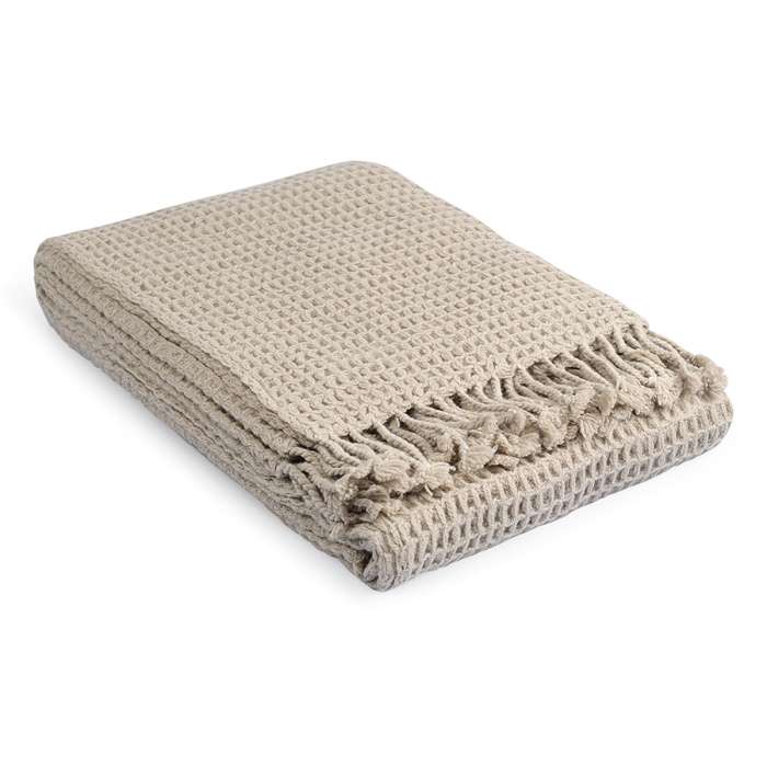 Плед из шерсти бежево-серого цвета из коллекции essential, 130х180 см Tkano TK23-TH0003