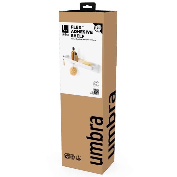 Полка для душа flex adhesive, белая UMBRA 1021296-660