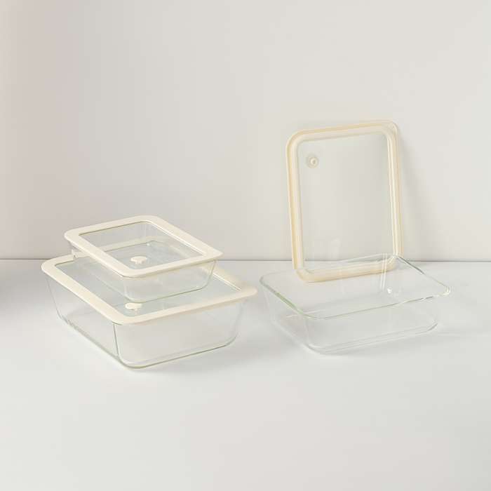 Контейнер для запекания и хранения стеклянный с вакуумным эффектом, 1,4 л, молочный Smart Solutions SS0000287