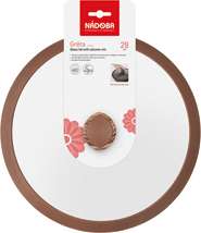 Стеклянная крышка с силиконовым ободом, 28 см, NADOBA GRETA 751311