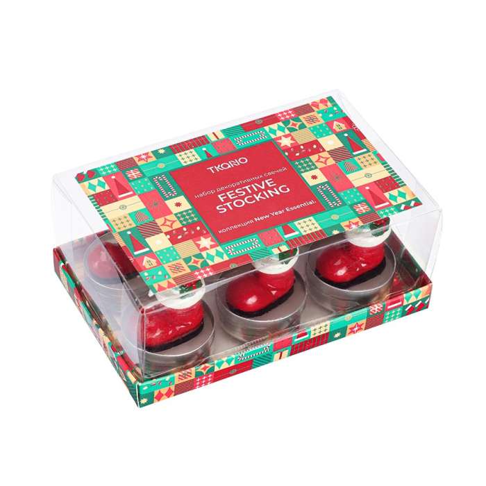 Набор декоративных свечей festive stocking из коллекции new year essential Tkano TK25-NY_CND0002