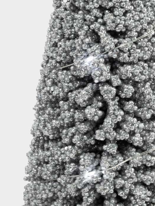 Ель искусственная, 42 см, с подсветкой, в горшке, пластик/дерево, серебристая, Interior silver ANNA LAFARG ANLAF-901