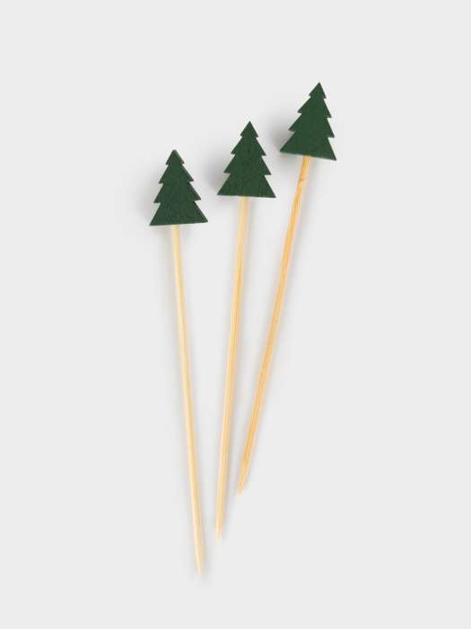 Менажница, 25 см, 4 отд, с пиалой, со шпажками, дерево/керамика, Шишка ANNA LAFARG ANLAF-CBK1303