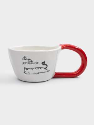 Кружка, 350 мл, фарфор N, бело-красная, Кот, Eccentric ANNA LAFARG ANLAF-KY2012