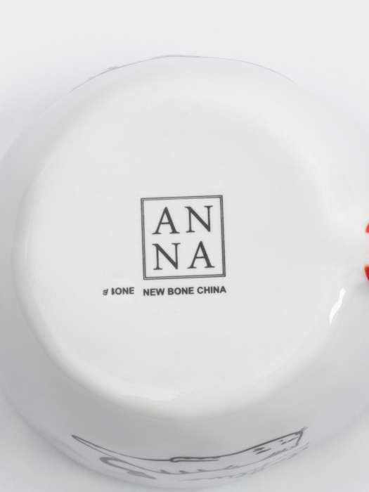 Кружка, 350 мл, фарфор N, бело-красная, Кот, Eccentric ANNA LAFARG ANLAF-KY2012