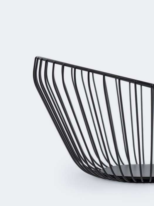 Корзина для фруктов, 25 см, металл, черная, Прутья, Spin ANNA LAFARG ANLAF-XIAO0-03