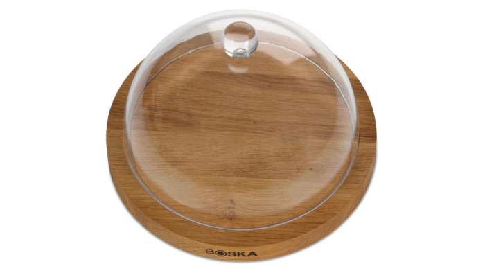 Блюдо для сыра с крышкой 25см (дуб, пластик) BOSKA BSK859002