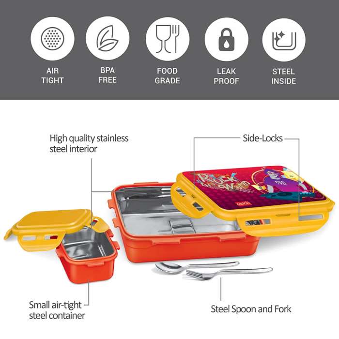 Термо ланч-бокс Mini Fun Treat Steel, 0,65 л, Red MILTON ML37705-RD